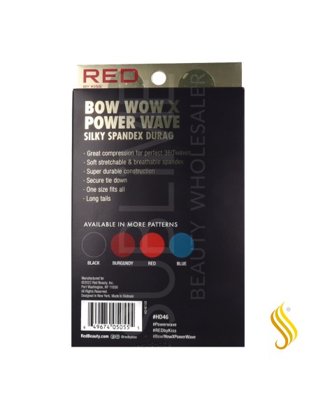 Red Kiss Power Wave Silky Spandex Durag Blue Capa De Cabello